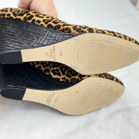 New Cole Haan Calf Hair Leopard Print Marit Wedges - Picture 9 of 10